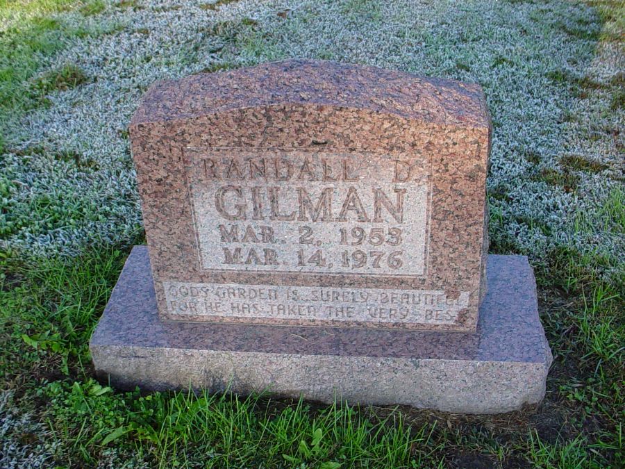  Randall D. Gilman Headstone Photo, Auxvasse Cemetery, Callaway County genealogy