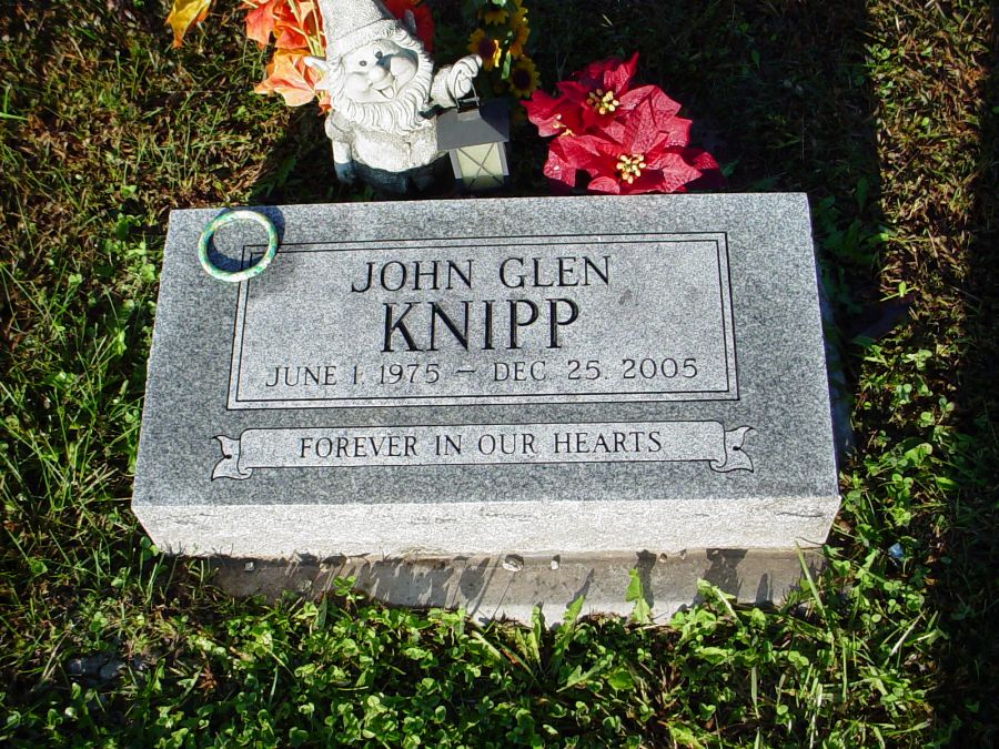  John Glen Knipp Headstone Photo, Auxvasse Cemetery, Callaway County genealogy