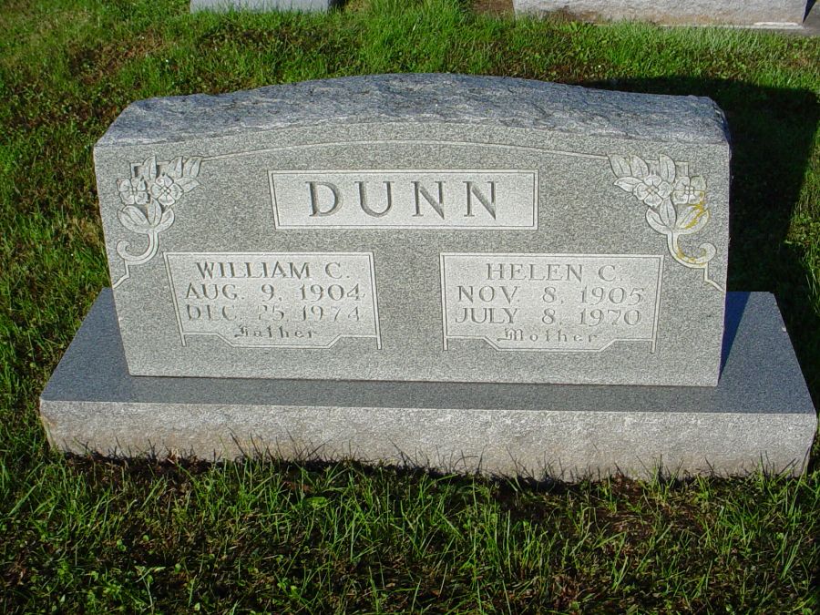  William & Helen Dunn Headstone Photo, Auxvasse Cemetery, Callaway County genealogy