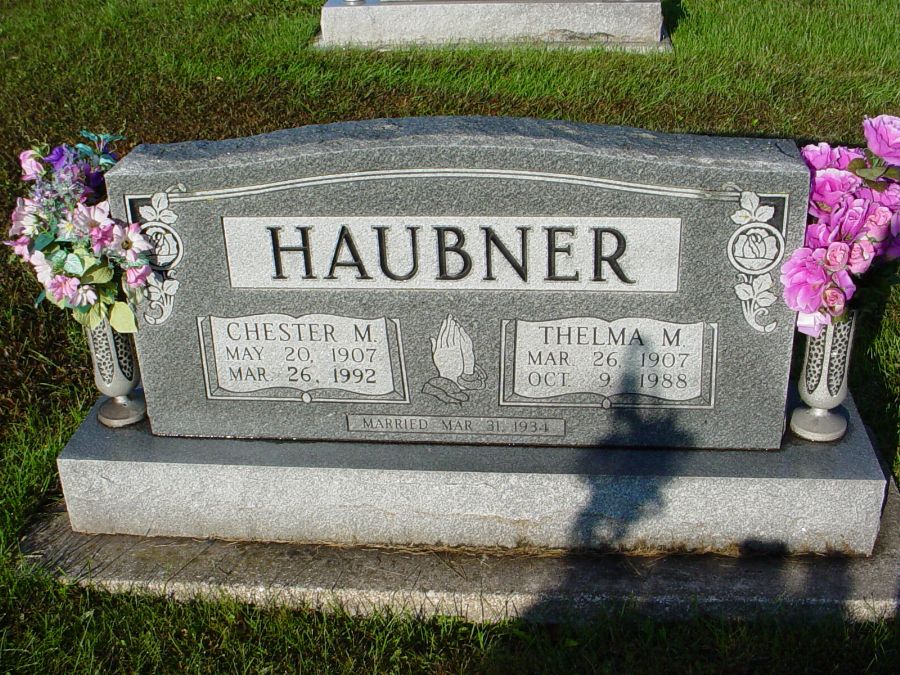  Chester M. & Thelma M. Haubner Headstone Photo, Auxvasse Cemetery, Callaway County genealogy