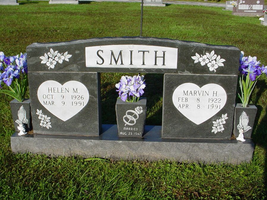  Marvin H. & Helen M. Smith Headstone Photo, Auxvasse Cemetery, Callaway County genealogy