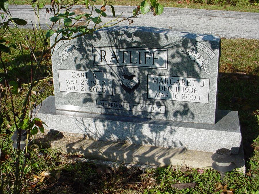 Carl R. & Margaret J. Ratliff Headstone Photo, Auxvasse Cemetery, Callaway County genealogy