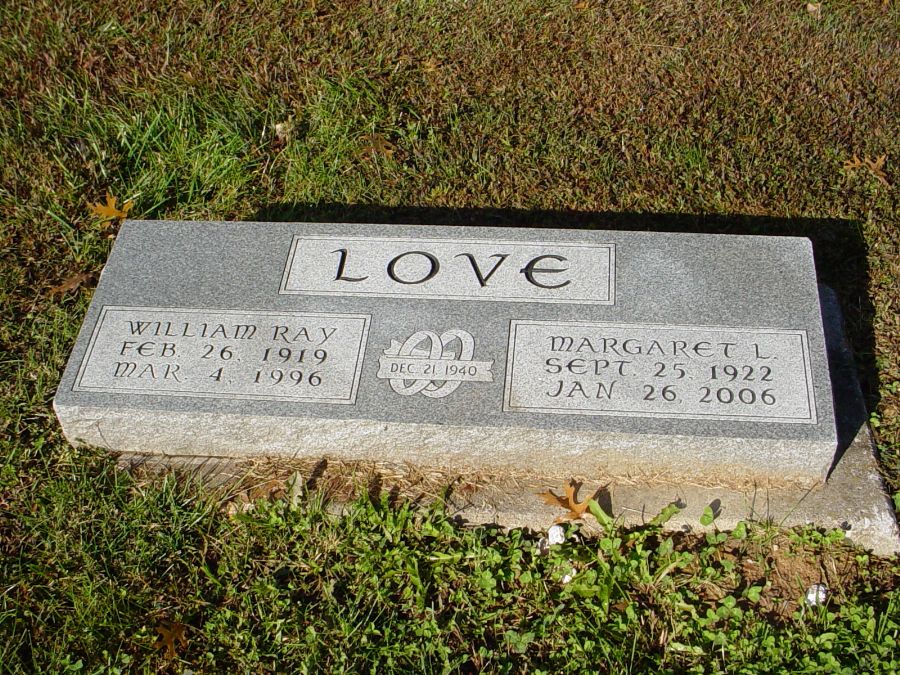  William R. & Margaret L. Love Headstone Photo, Auxvasse Cemetery, Callaway County genealogy