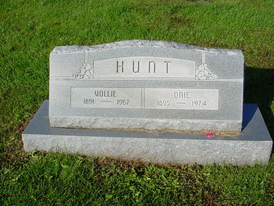 Vollie Hunt & Onie Smith Headstone Photo, Auxvasse Cemetery, Callaway County genealogy