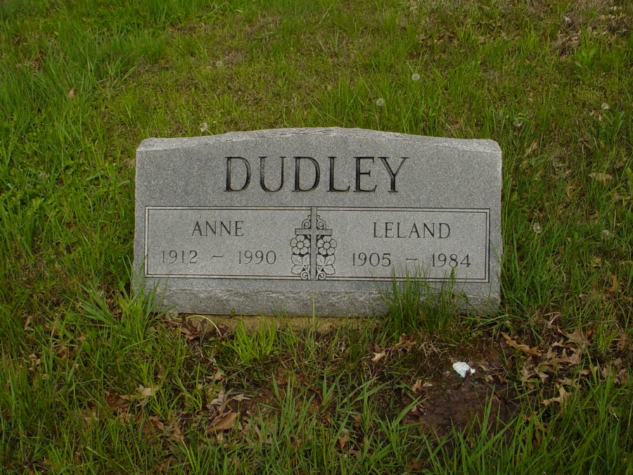  Leland and Anne Dudley Headstone Photo, Bachelor Cemetery, Callaway County genealogy