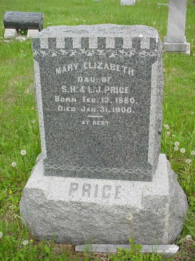  Mary Elizabeth Price Headstone Photo, Bachelor Cemetery, Callaway County genealogy