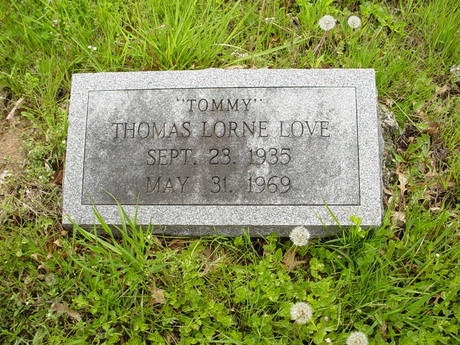  Thomas Lorne Love Headstone Photo, Bachelor Cemetery, Callaway County genealogy