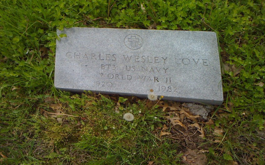  Charles Wesley Love Headstone Photo, Bachelor Cemetery, Callaway County genealogy