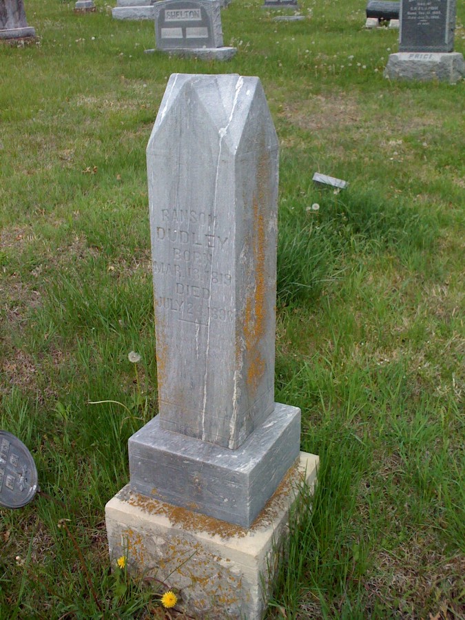  Ransom Dudley Headstone Photo, Bachelor Cemetery, Callaway County genealogy