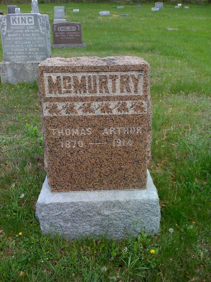  Thomas Arthur McMurtry Headstone Photo, Bachelor Cemetery, Callaway County genealogy
