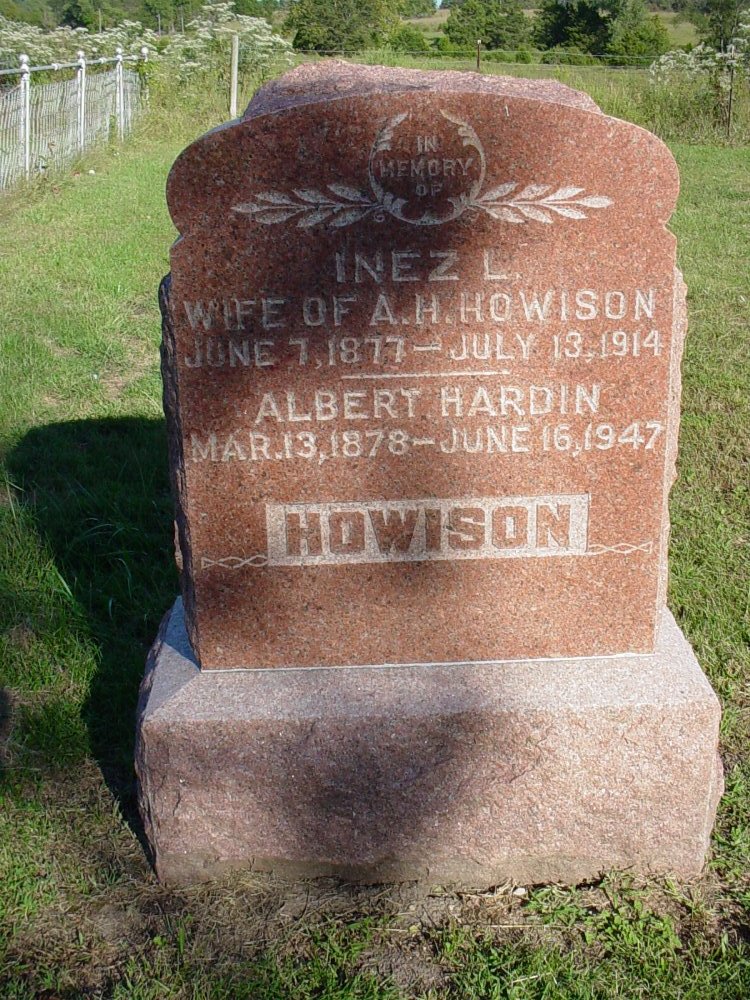  Albert & Inez Howison Headstone Photo, Boydsville Christian Church Cemetery, Callaway County genealogy
