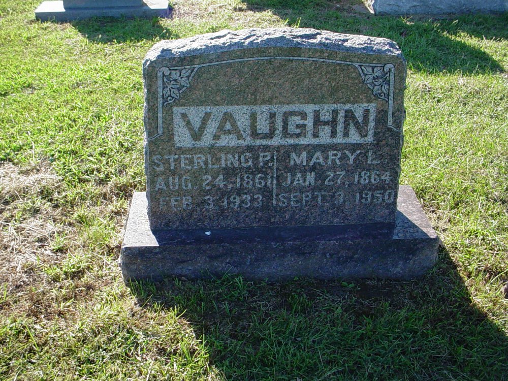  Sterling Vaughn & Mary Barrett Headstone Photo, Boydsville Christian Church Cemetery, Callaway County genealogy