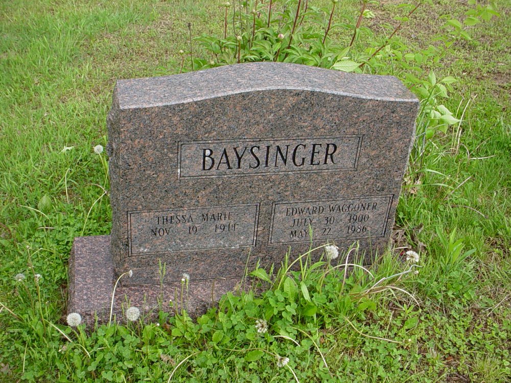  Edward W. Baysinger Headstone Photo, Bull Cemetery, Callaway County genealogy