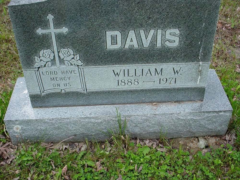  William W. Davis Headstone Photo, Bull Cemetery, Callaway County genealogy