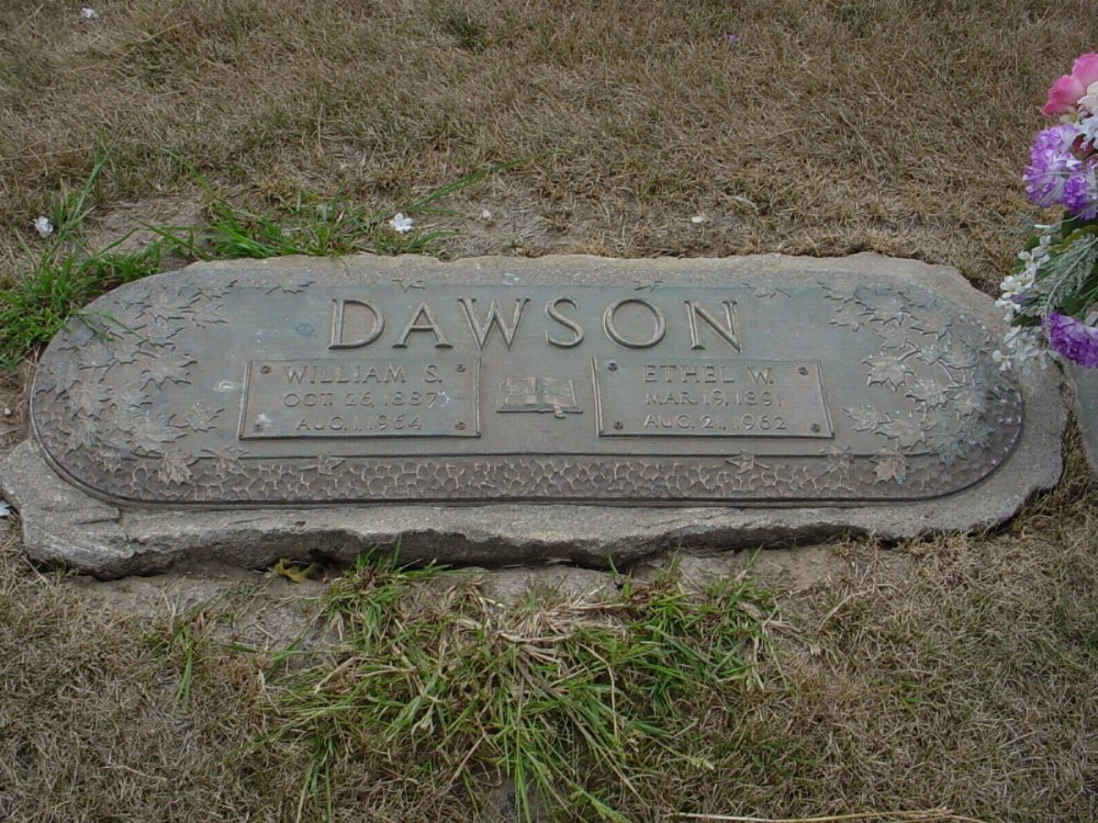  William S. Dawson & Ethel W. Willitt. Headstone Photo, Callaway Memorial Gardens, Callaway County genealogy