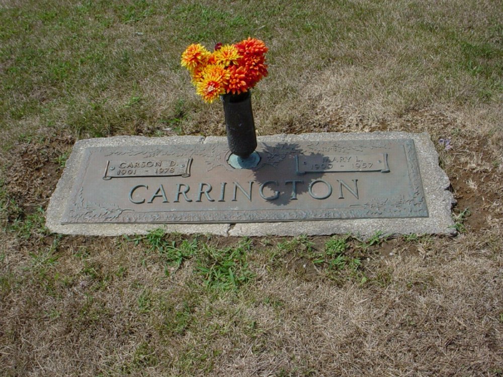  Mary Leona Wilks Carrington Headstone Photo, Callaway Memorial Gardens, Callaway County genealogy