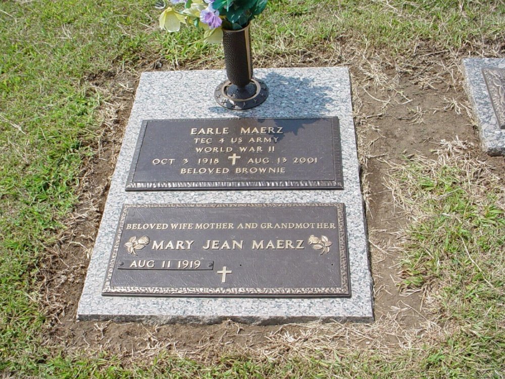  Earl Maerz and Mary Jean Fisher Headstone Photo, Callaway Memorial Gardens, Callaway County genealogy