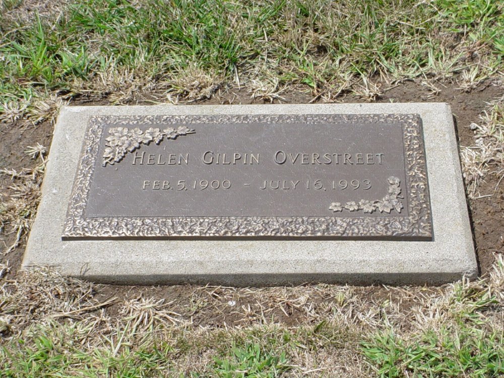  Helen Gilpin Overstreet Headstone Photo, Callaway Memorial Gardens, Callaway County genealogy