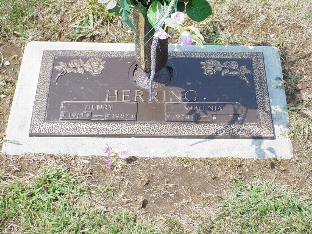  Henry Herring & Virginia Hall Headstone Photo, Callaway Memorial Gardens, Callaway County genealogy