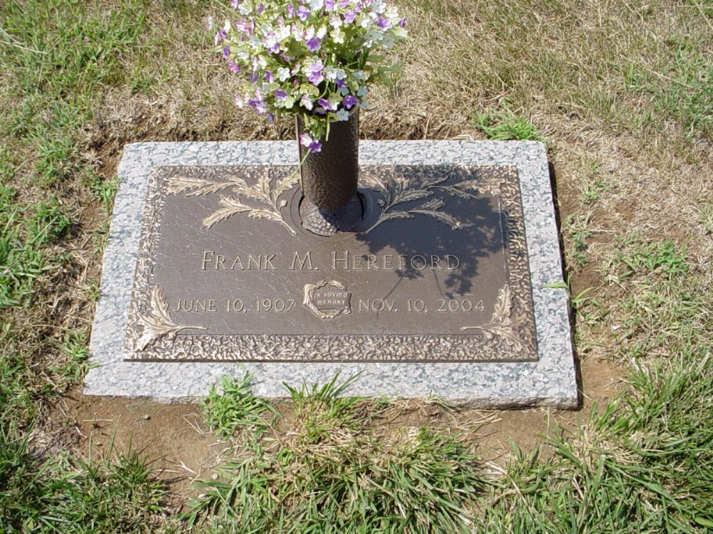  Frank M. Hereford Headstone Photo, Callaway Memorial Gardens, Callaway County genealogy