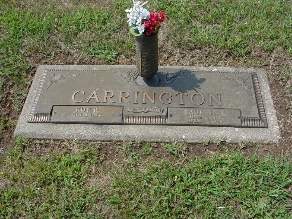  Roy R. Carrington & Pauline Thomasson Headstone Photo, Callaway Memorial Gardens, Callaway County genealogy