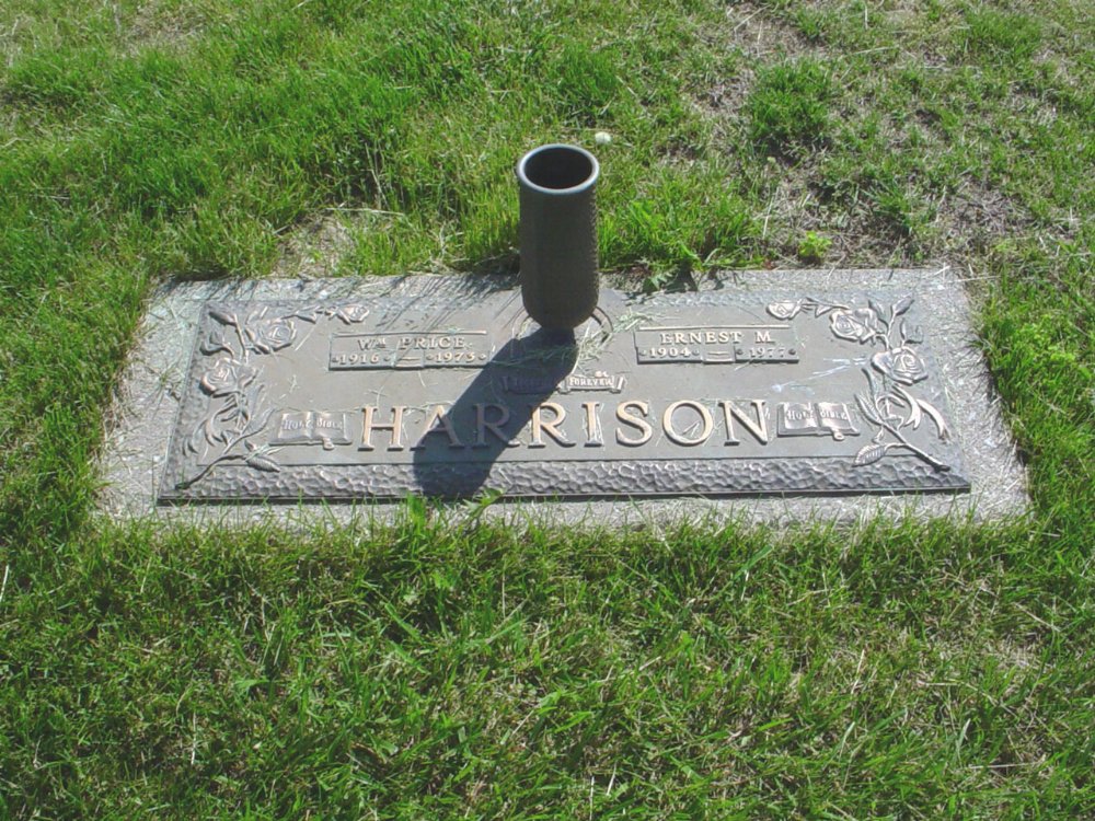  William Price Harrison & Ernest Miller Harrison Headstone Photo, Callaway Memorial Gardens, Callaway County genealogy
