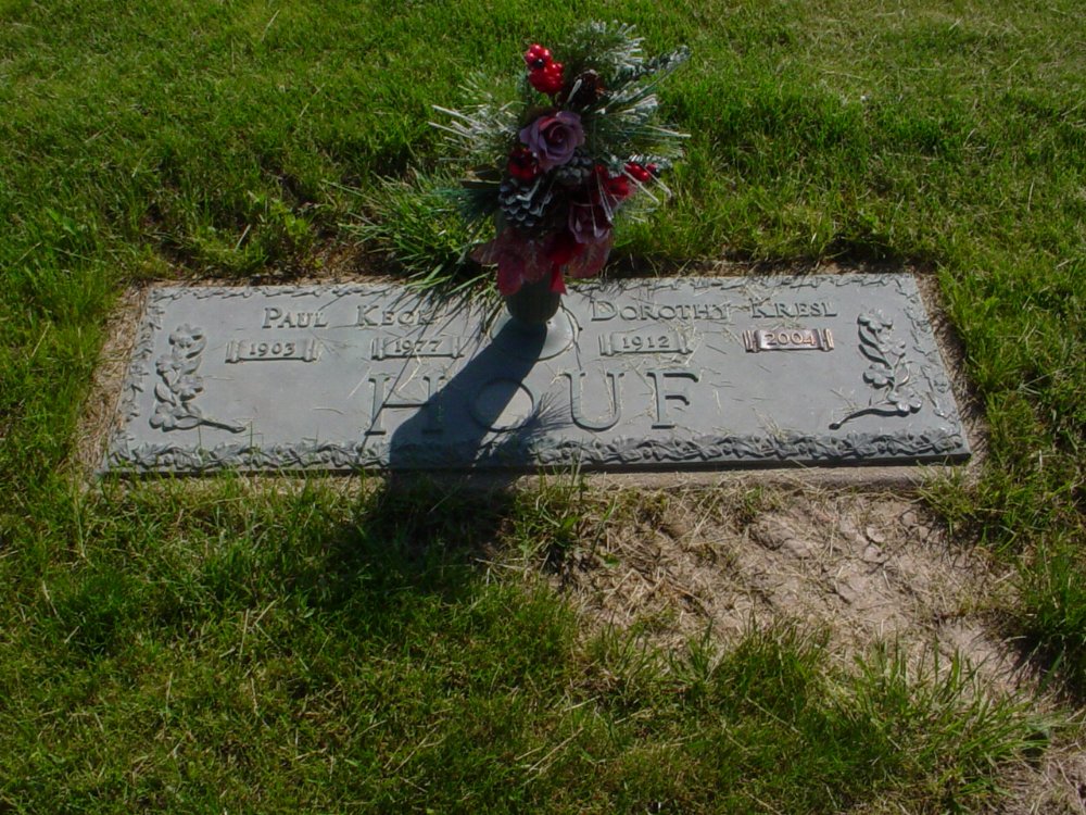  Paul K. Houf & Dorothy Kresl Headstone Photo, Callaway Memorial Gardens, Callaway County genealogy