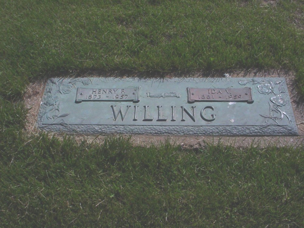  Henry F. Willing & Ida V. Hall Headstone Photo, Callaway Memorial Gardens, Callaway County genealogy