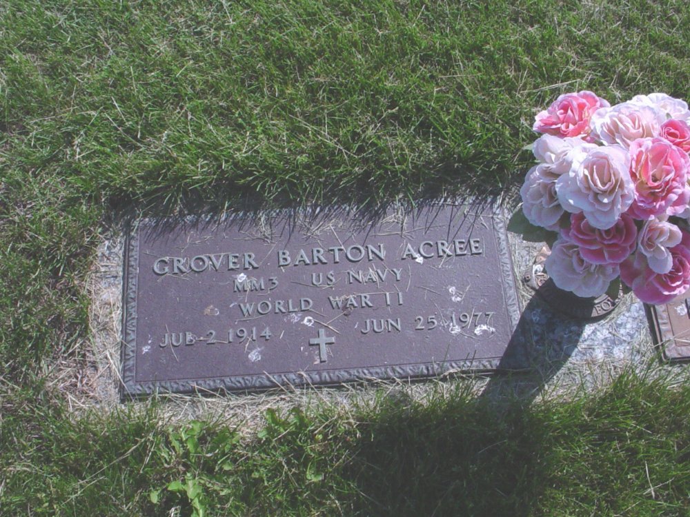  Grover Barton Acree Headstone Photo, Callaway Memorial Gardens, Callaway County genealogy