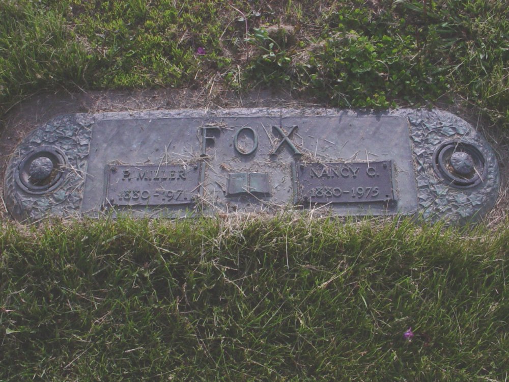  P. Miller Fox & Nancy C. Craghead Headstone Photo, Callaway Memorial Gardens, Callaway County genealogy