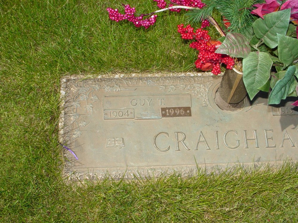  Guy T. Craighead Headstone Photo, Callaway Memorial Gardens, Callaway County genealogy