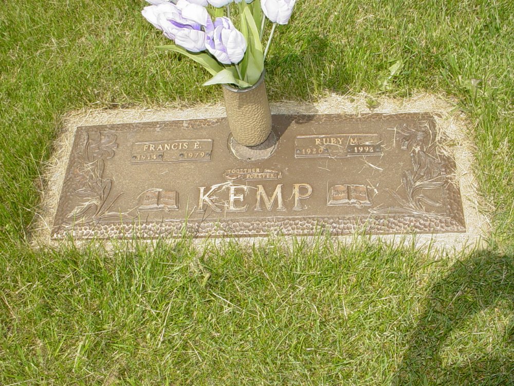  Francis Elmo Kemp & Ruby M. Frey Headstone Photo, Callaway Memorial Gardens, Callaway County genealogy