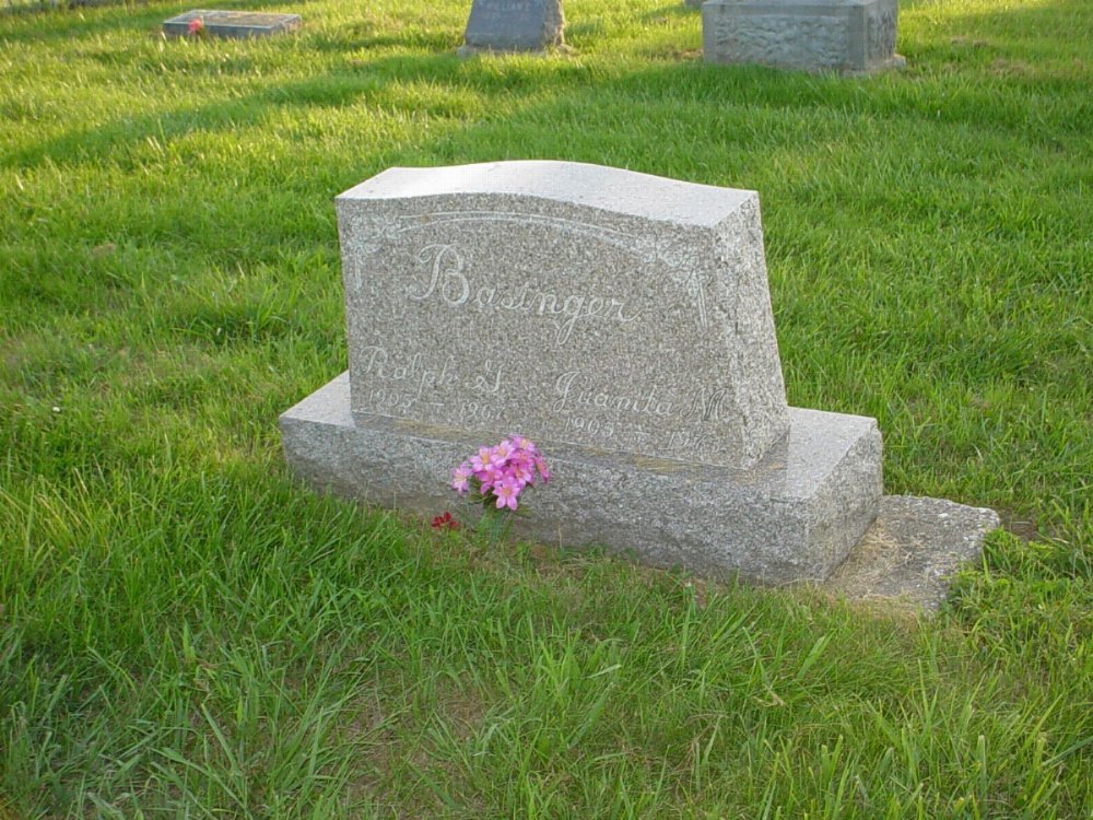  Ralph and Juanita Basinger Headstone Photo, Carrington Baptist Church Cemetery, Callaway County genealogy
