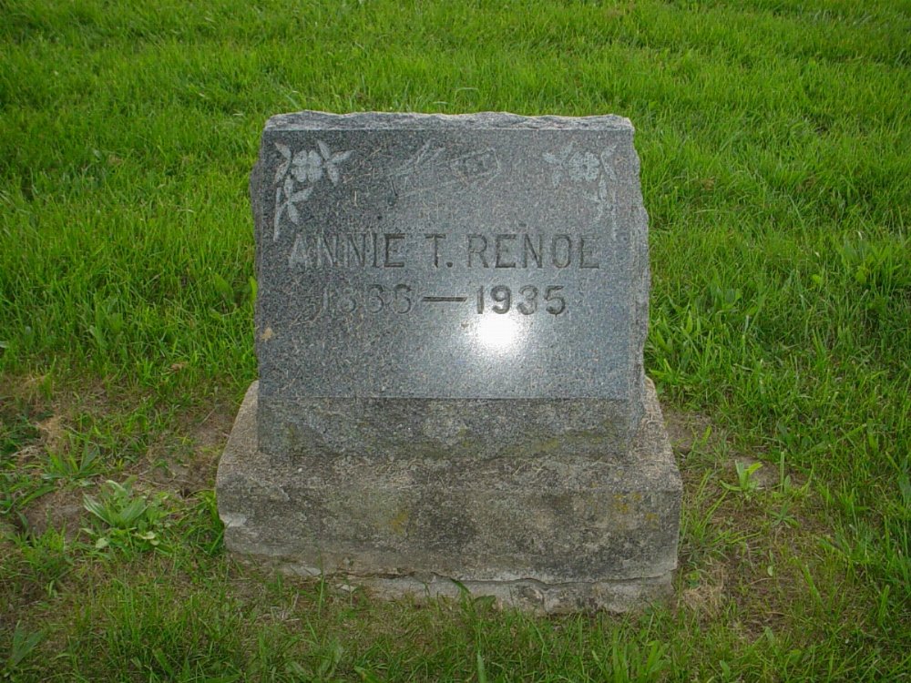  Annie Tucker Renoe Headstone Photo, Carrington Baptist Church Cemetery, Callaway County genealogy