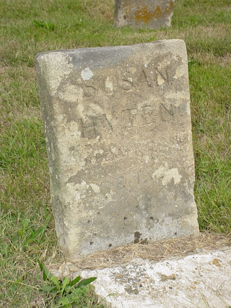  Susan Hyten Headstone Photo, Carrington Baptist Church Cemetery, Callaway County genealogy