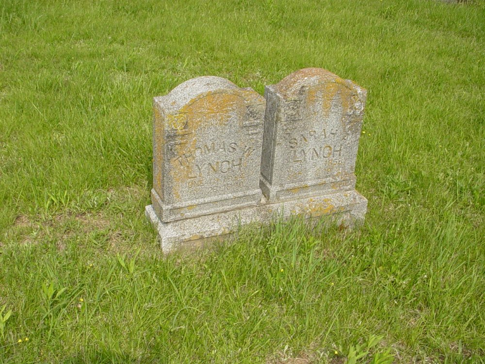  Thomas and Sarah Lynch Headstone Photo, Central Christian Church Cemetery, Callaway County genealogy