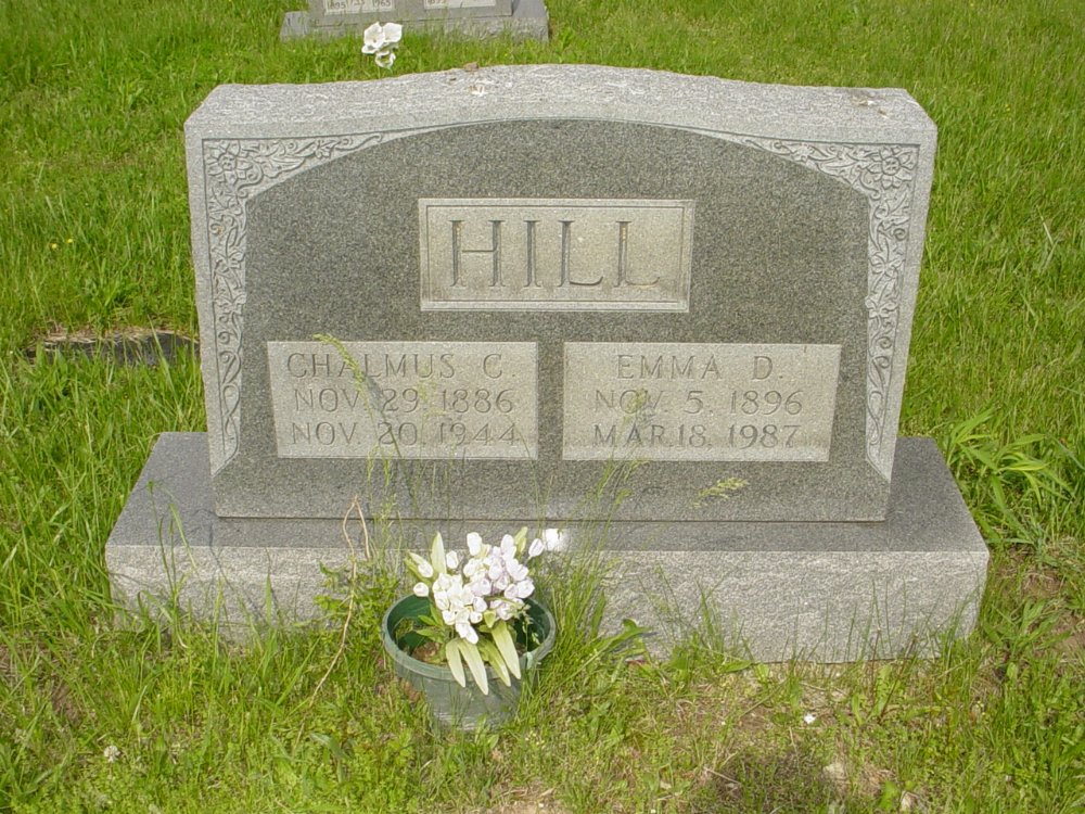  Chalmus C. and Emma D. Hill Headstone Photo, Central Christian Church Cemetery, Callaway County genealogy