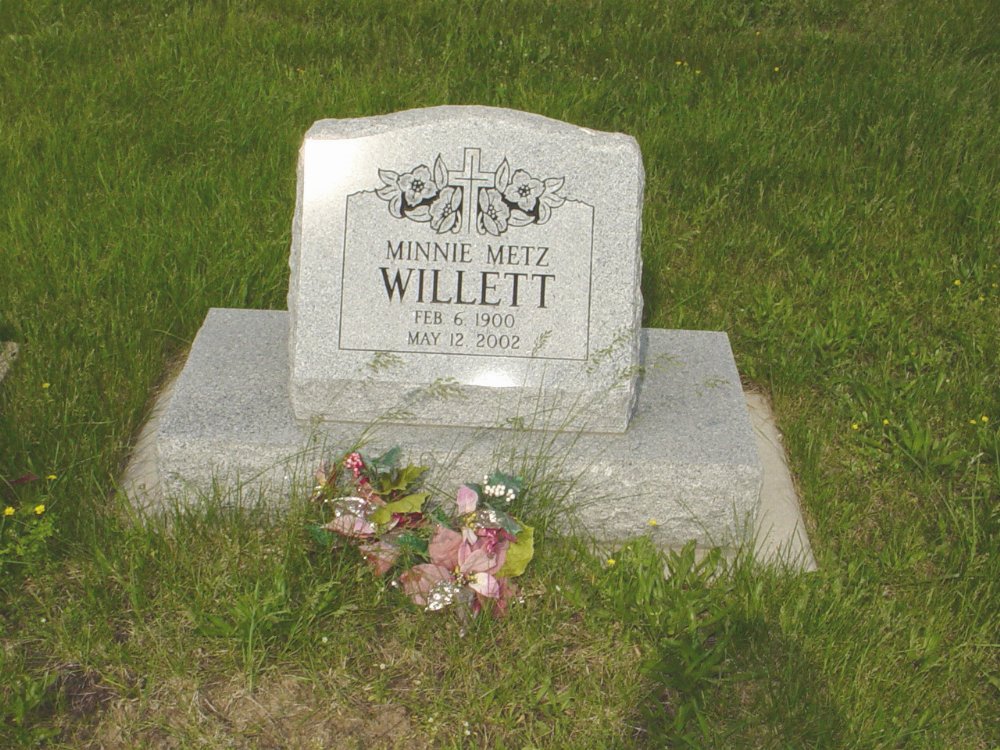  Minnie Metz Willett Headstone Photo, Central Christian Church Cemetery, Callaway County genealogy