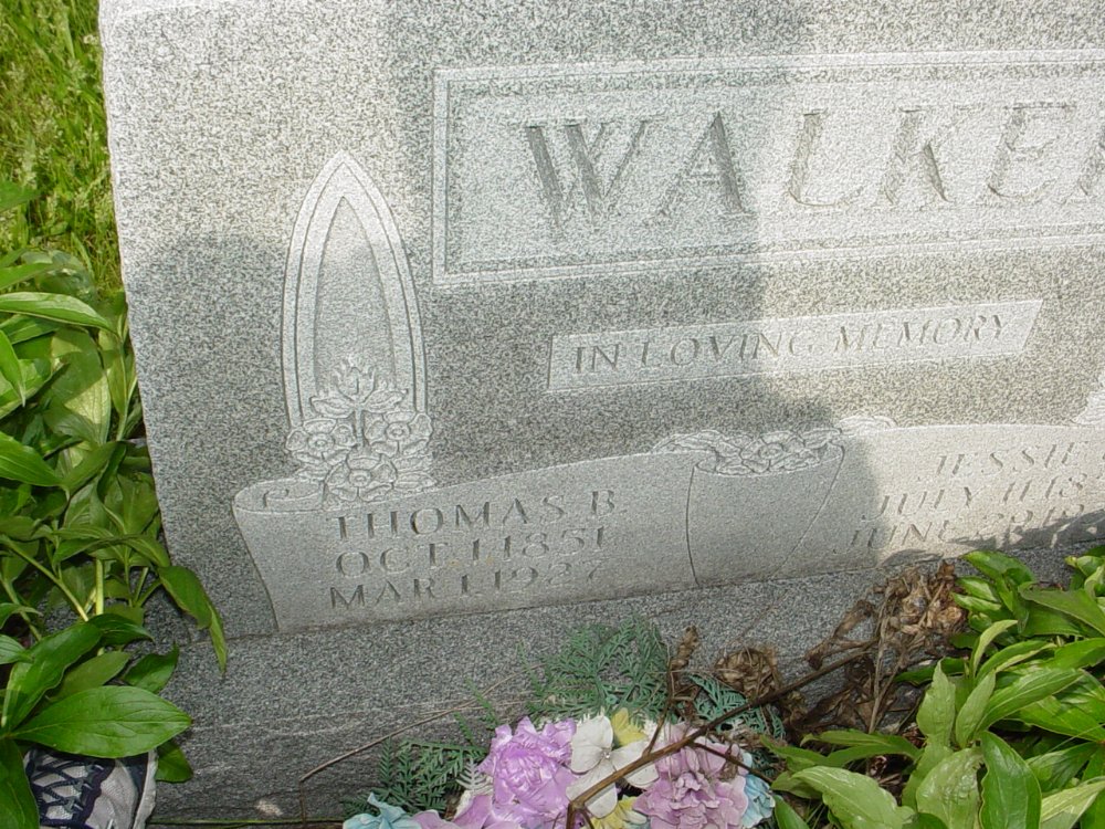  Thomas B. Walker Headstone Photo, Central Christian Church Cemetery, Callaway County genealogy