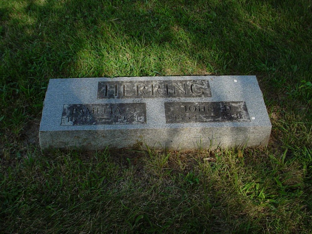  John D. Herring and Permelia J. Davis Headstone Photo, Elmwood Cemetery, Callaway County genealogy