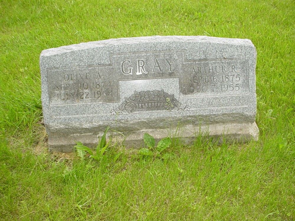  Arthur R. & Olive Ann Gray Headstone Photo, Old Prospect Methodist Cemetery, Callaway County genealogy