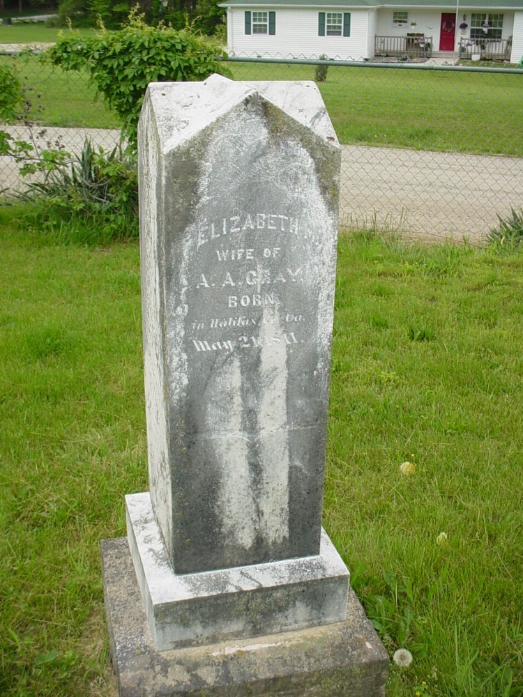  Elizabeth Brooks Gray Headstone Photo, Old Prospect Methodist Cemetery, Callaway County genealogy