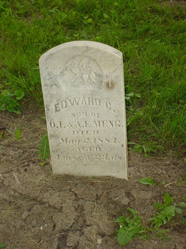  Edward C. Meng Headstone Photo, Old Prospect Methodist Cemetery, Callaway County genealogy