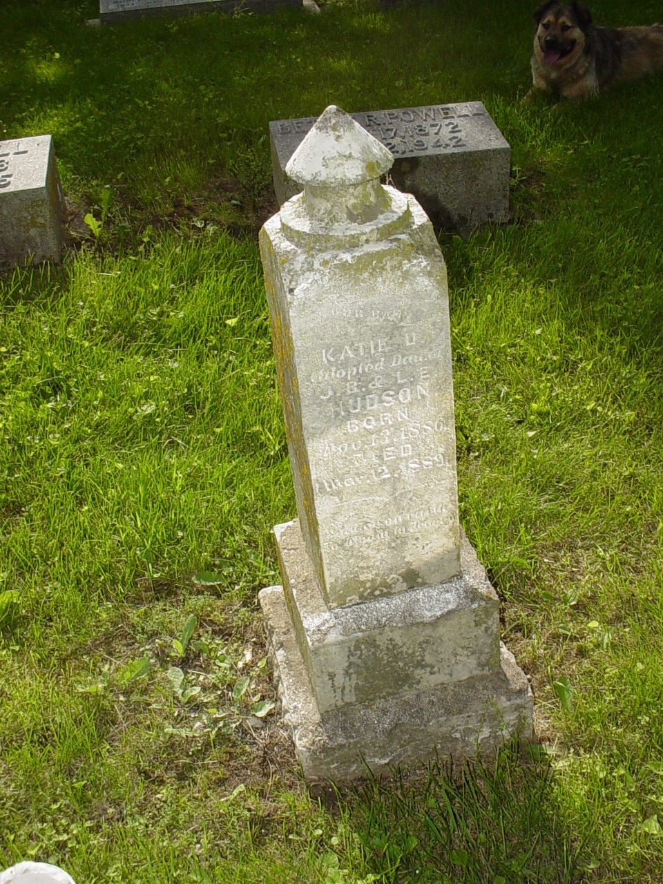  Katie U. Hudson Headstone Photo, Old Prospect Methodist Cemetery, Callaway County genealogy