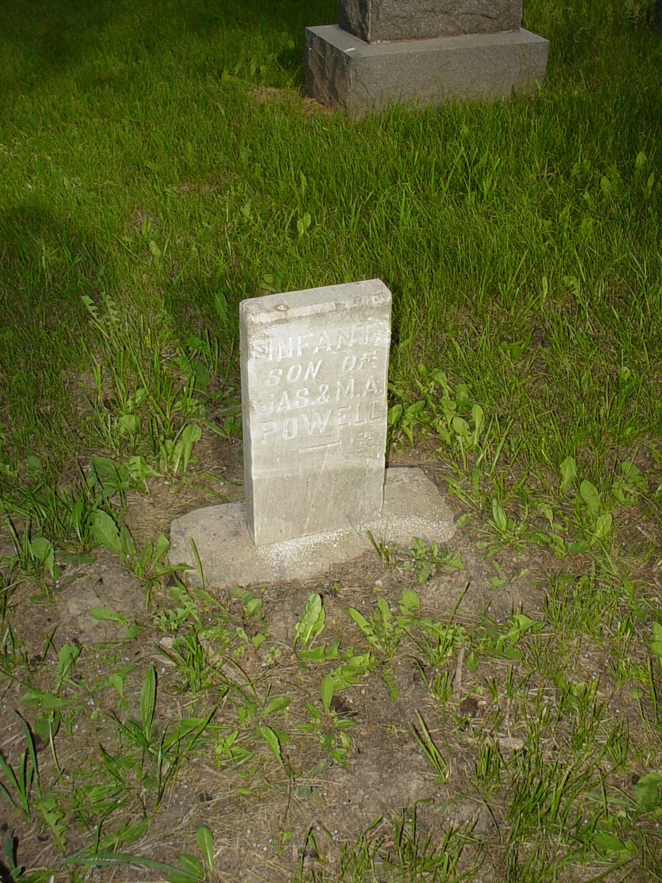  Infant son Powell Headstone Photo, Old Prospect Methodist Cemetery, Callaway County genealogy