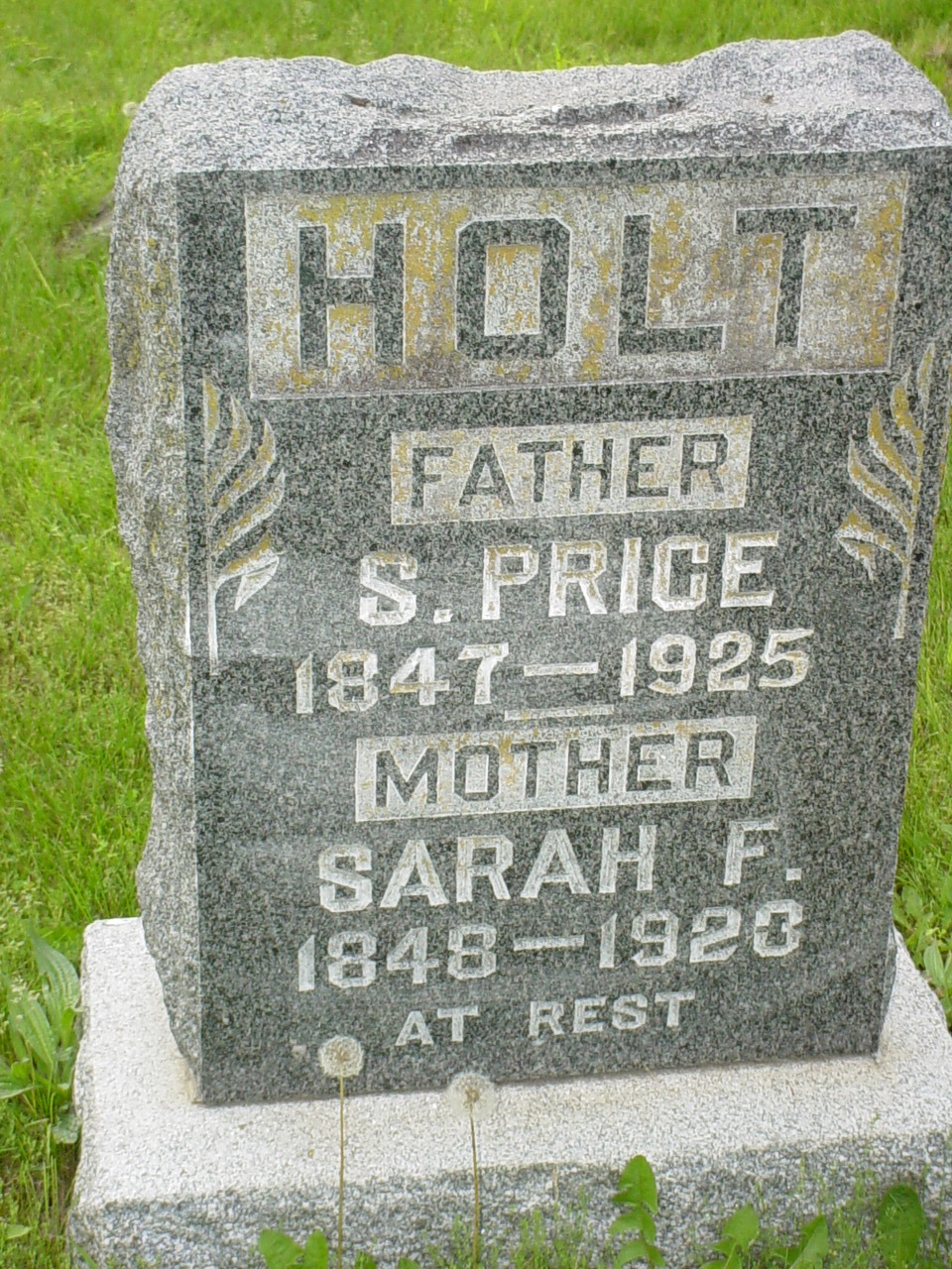  Sterling P. Holt & Sarah F. Vaughn Headstone Photo, Old Prospect Methodist Cemetery, Callaway County genealogy
