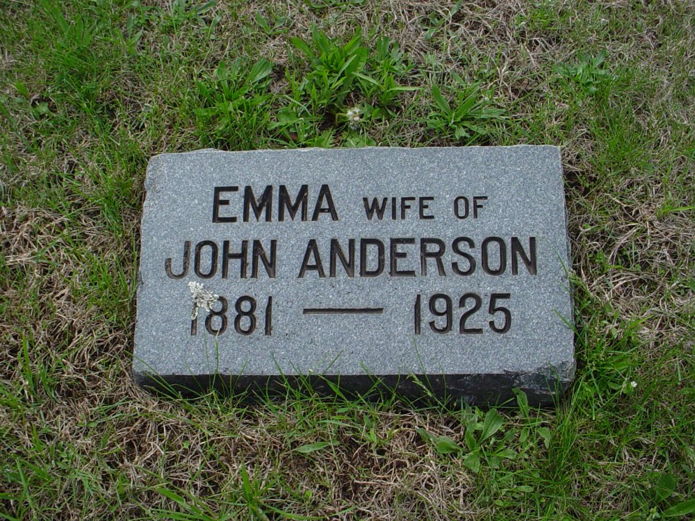  Emma Kneebal Anderson Headstone Photo, Williamsburg Cemetery, Callaway County genealogy