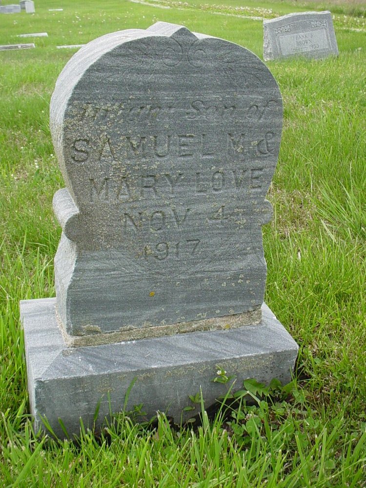  Infant son Love Headstone Photo, Williamsburg Cemetery, Callaway County genealogy