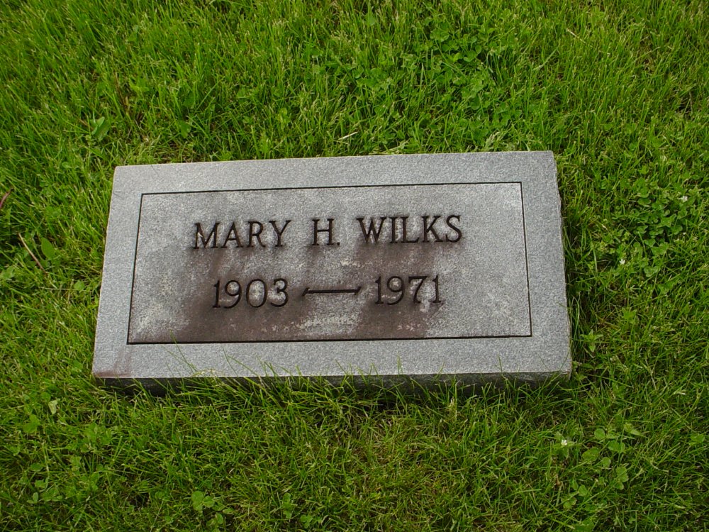  Mary H. Wilks Headstone Photo, Williamsburg Cemetery, Callaway County genealogy
