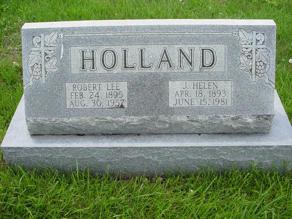  Robert L. & J. Helen Holland Headstone Photo, Williamsburg Cemetery, Callaway County genealogy